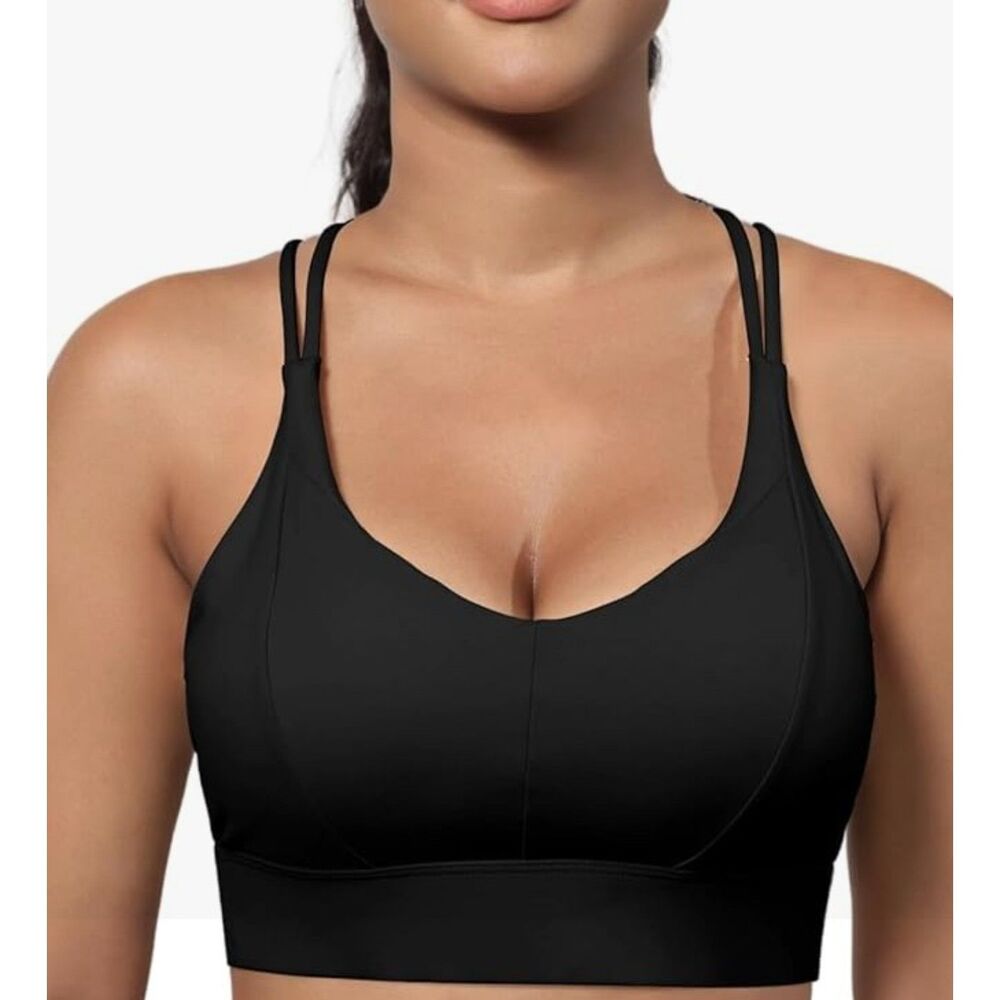 Grace Form Intimates Black Strappy Back Sports Bra Size Small NWT